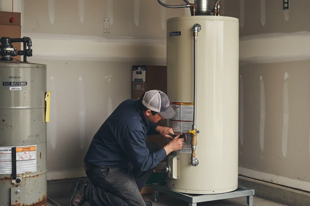Water heater and shutoff valve replacement in Pawnee